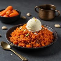 Carrot Halwa with Ice Cream